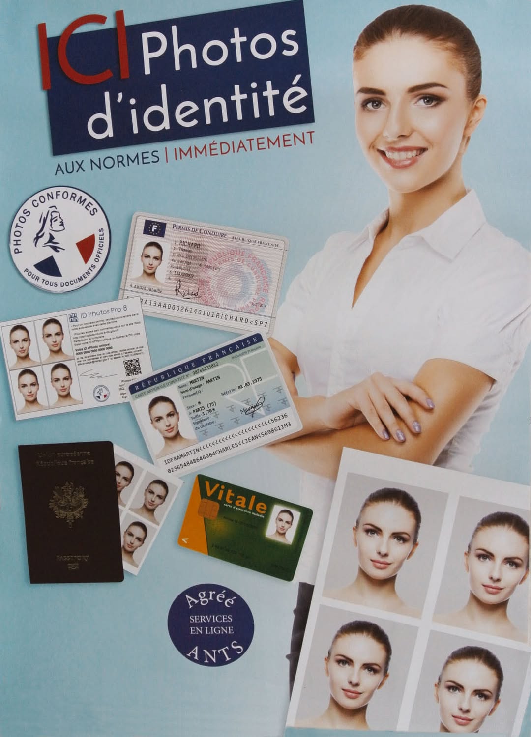 Exemple de photos d'identité conformes